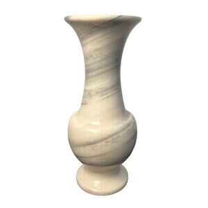 White and Gray Marble Vase